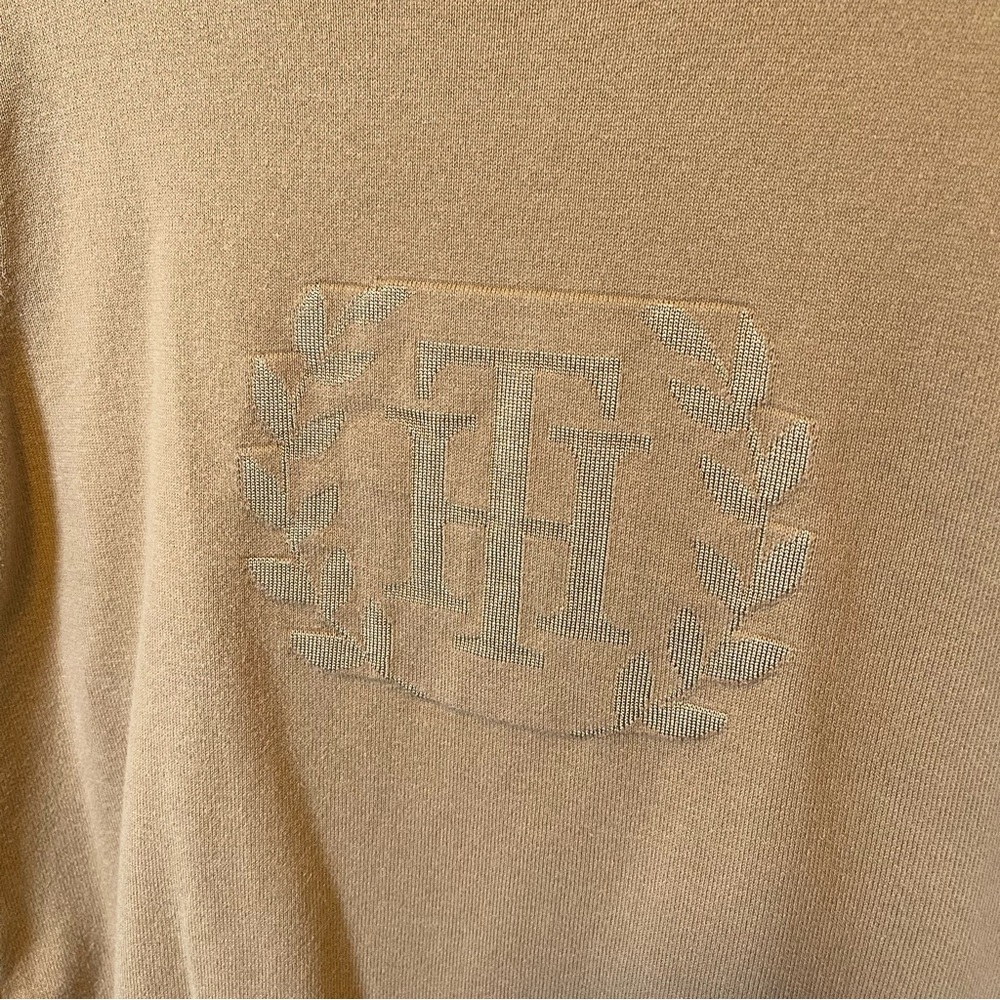 Tommy Hilfiger tan crest turtleneck long sleeve sweater women's size large - Picture 2 of 5